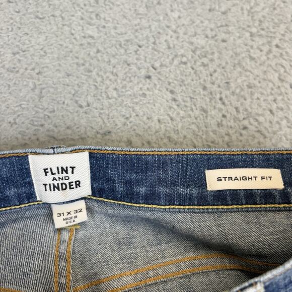 Flint And Tinder Jeans Men’s 31x32 (Meas. 32x33) Straight Fit Medium Wash Denim - Picture 6 of 13